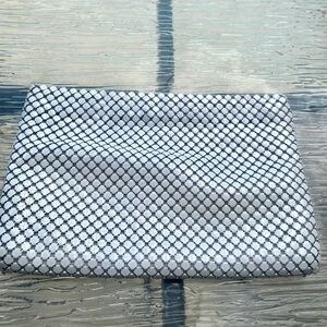 Whiting & Davis White Metallic Mesh Clutch Bag